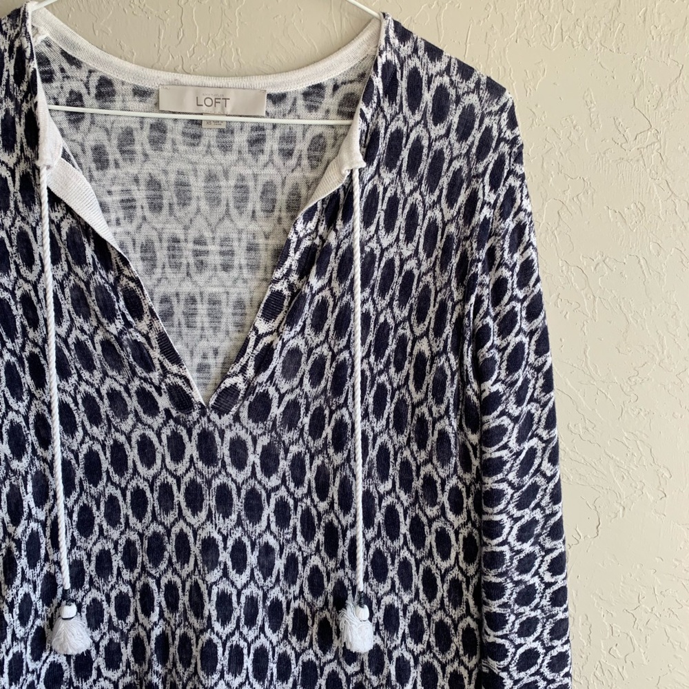 LOFT printed 3/4 sleeve top